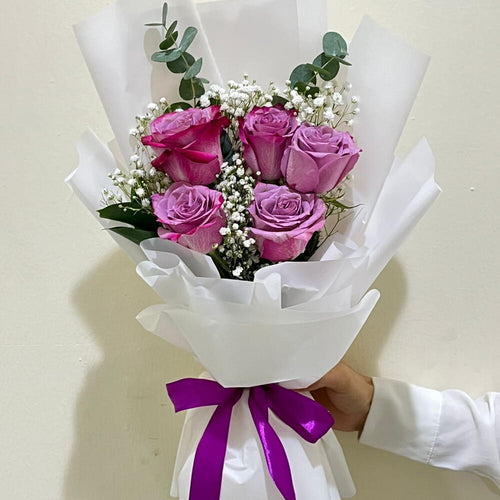 5 Purple Rose Bouquet