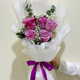 5 Purple Rose Bouquet
