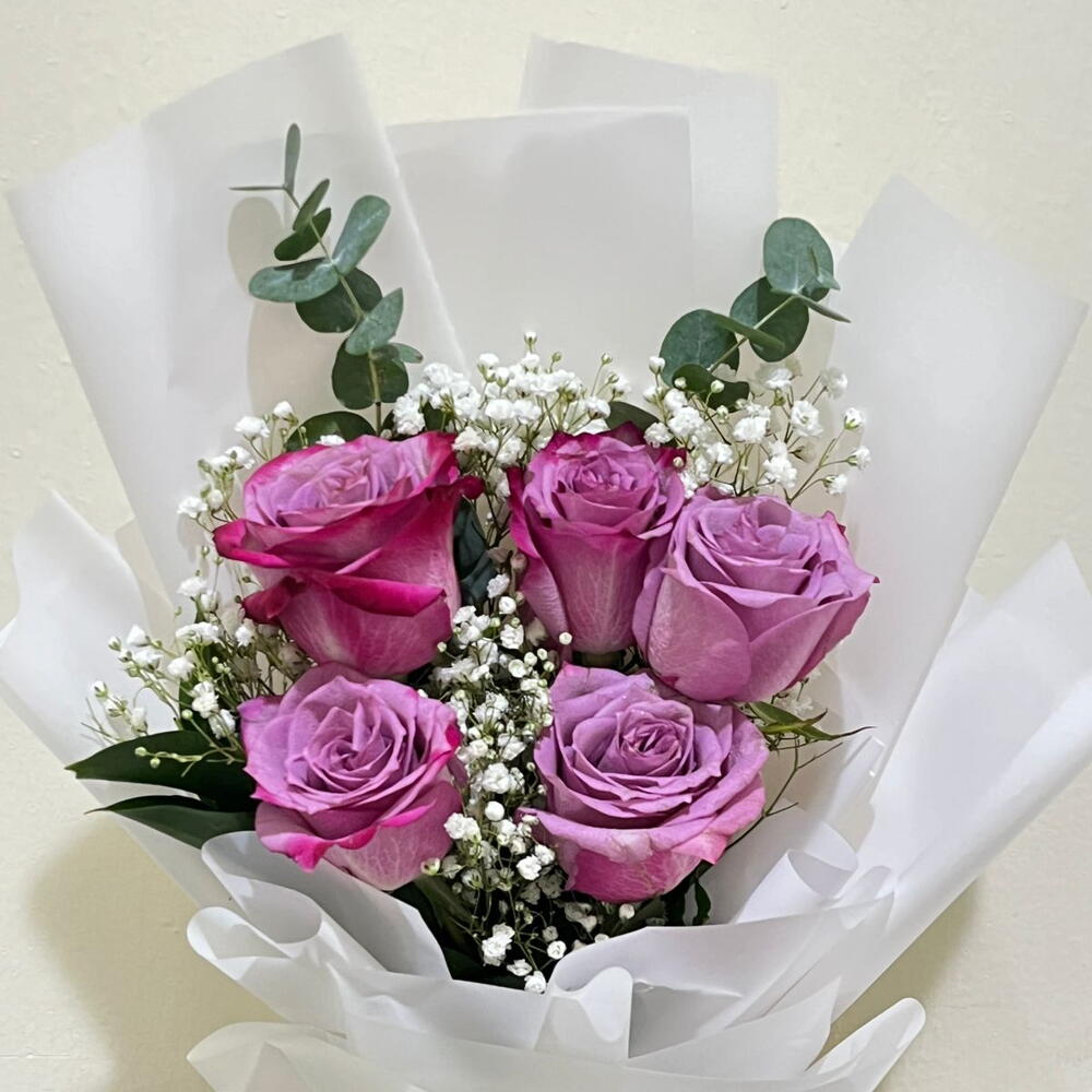 5 Purple Rose Bouquet