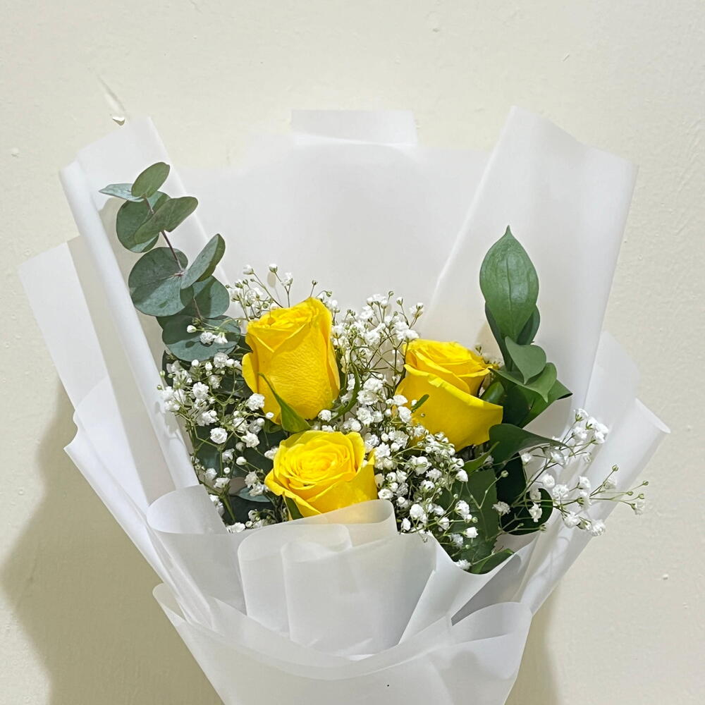 3 Pink Rose Bouquet