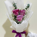 3 Purple Rose Bouquet