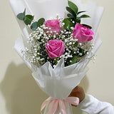 3 Pink Roses