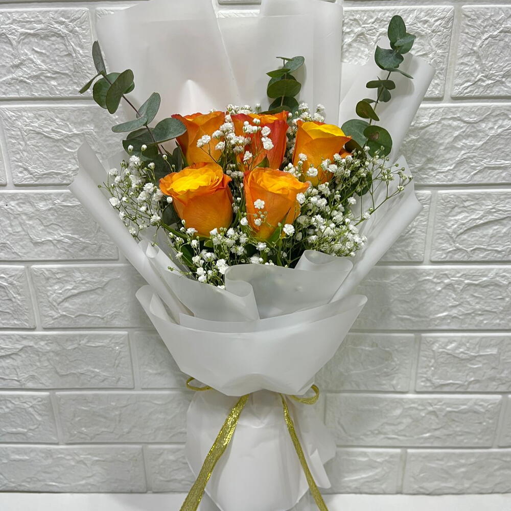 5 Orange Rose Bouquet