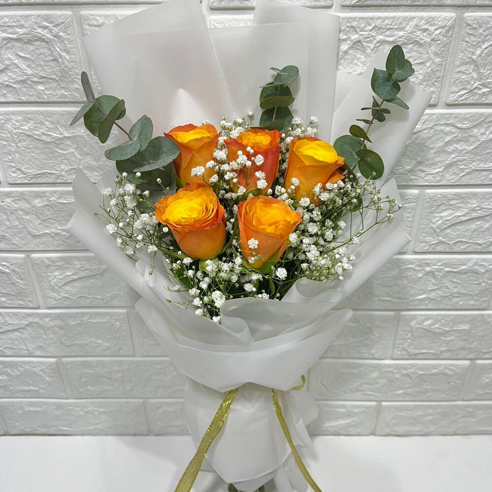 5 Orange Rose Bouquet