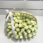 121 White Roses Basket