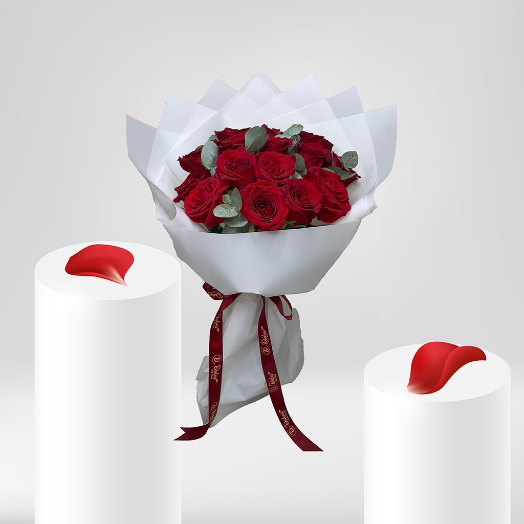 15 Red Roses Flower Bouquet