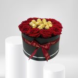 12 Red Rose Flower Box with Chocolate