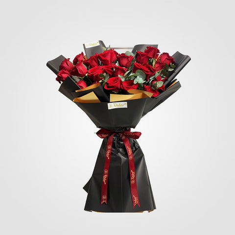 25 Red Roses with Glorious Arrangment