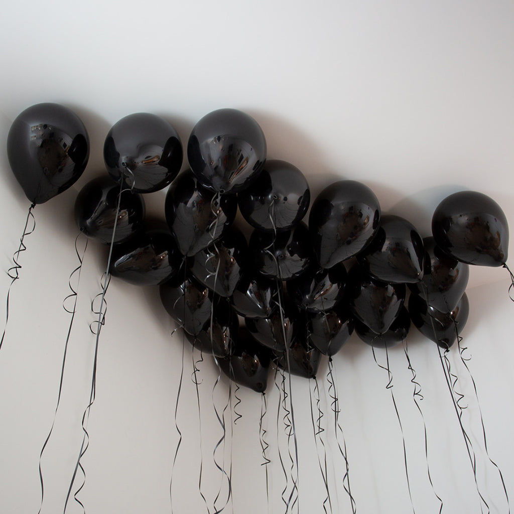 Onyx Black Helium Ceiling Balloons x 25