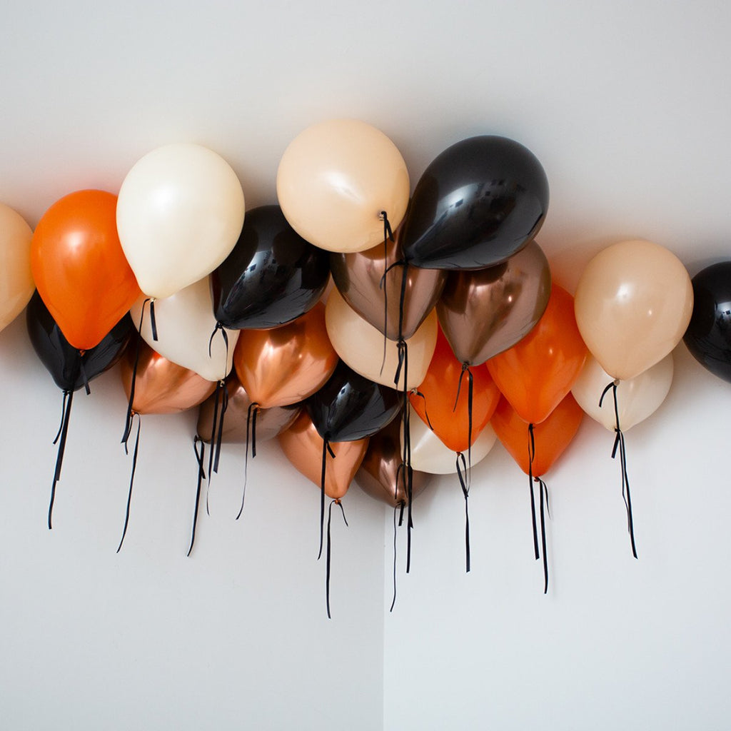 Pumpkin Spice Halloween Helium Ceiling Balloons x 25