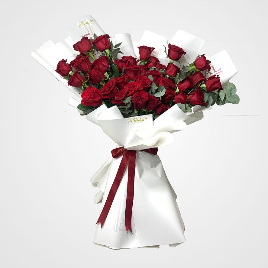 51 Red Roses with Glorious(White) Arrangment