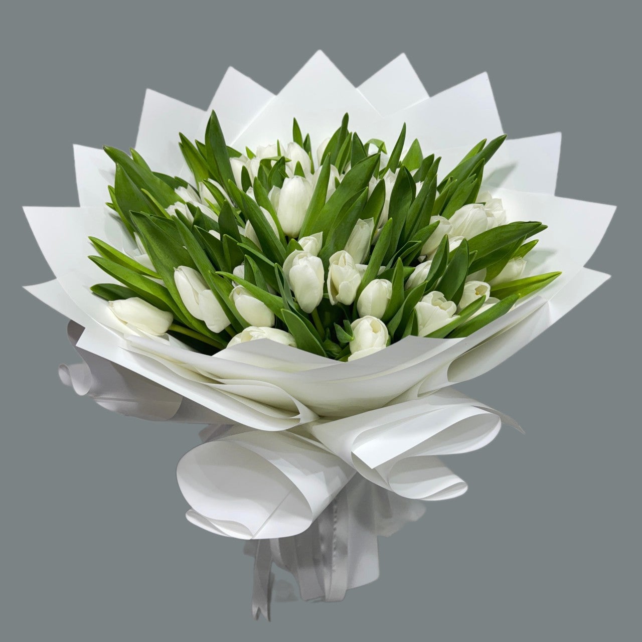 75 White Tulips Bouquet