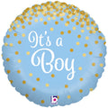 Baby Boy Blue & Gold Single Foil Balloon