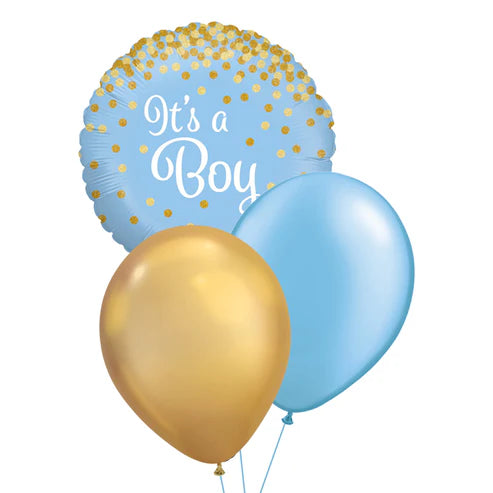 Baby Boy Blue & Gold Table Centerpiece