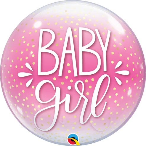 Baby Girl Confetti Dots Bubble Balloon