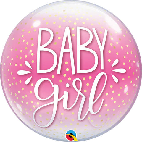 Baby Girl Confetti Dots Bubble Balloon