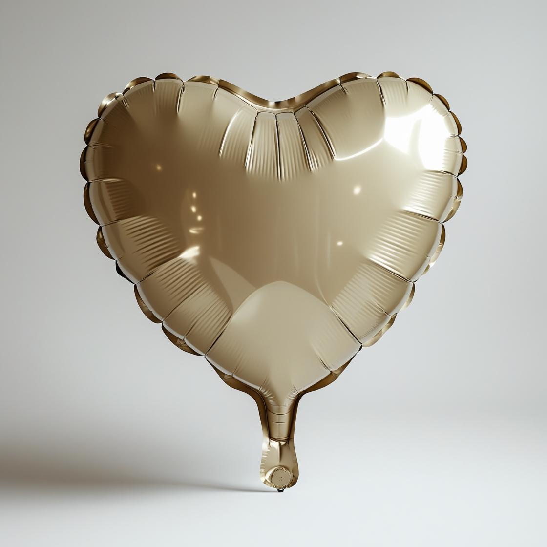 Beige Heart Shaped Foil Balloon