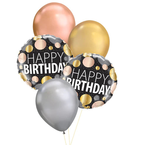 Big Metallic Dots Birthday Balloon Floor Bouquet