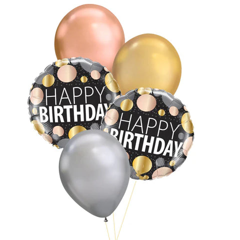Big Metallic Dots Birthday Balloon Floor Bouquet