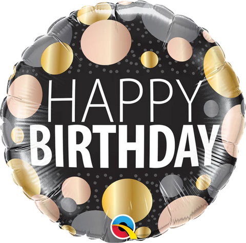 Big Metallic Dots Birthday Single Foil Balloon