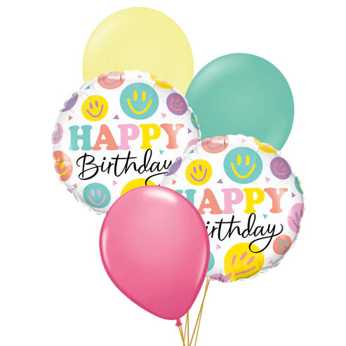 Birthday Colorful Smiles Balloon Floor Bouquet