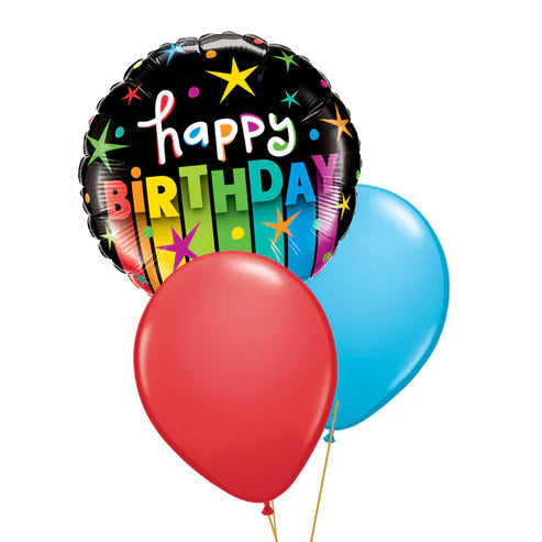 Birthday Colorful Stripes Balloon Table Centerpiece