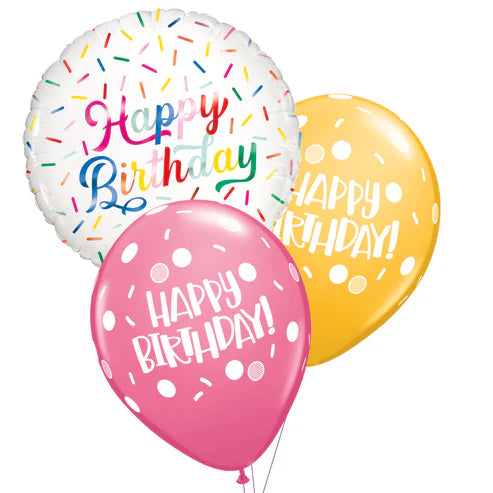 Birthday Rainbow Sprinkles Balloon Table Centerpiece
