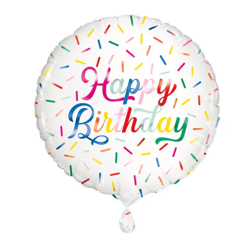 Birthday Rainbow Sprinkles Single Foil Balloon