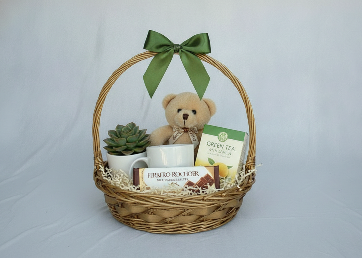 Chocolate Bunny & Cookie Gift Basket