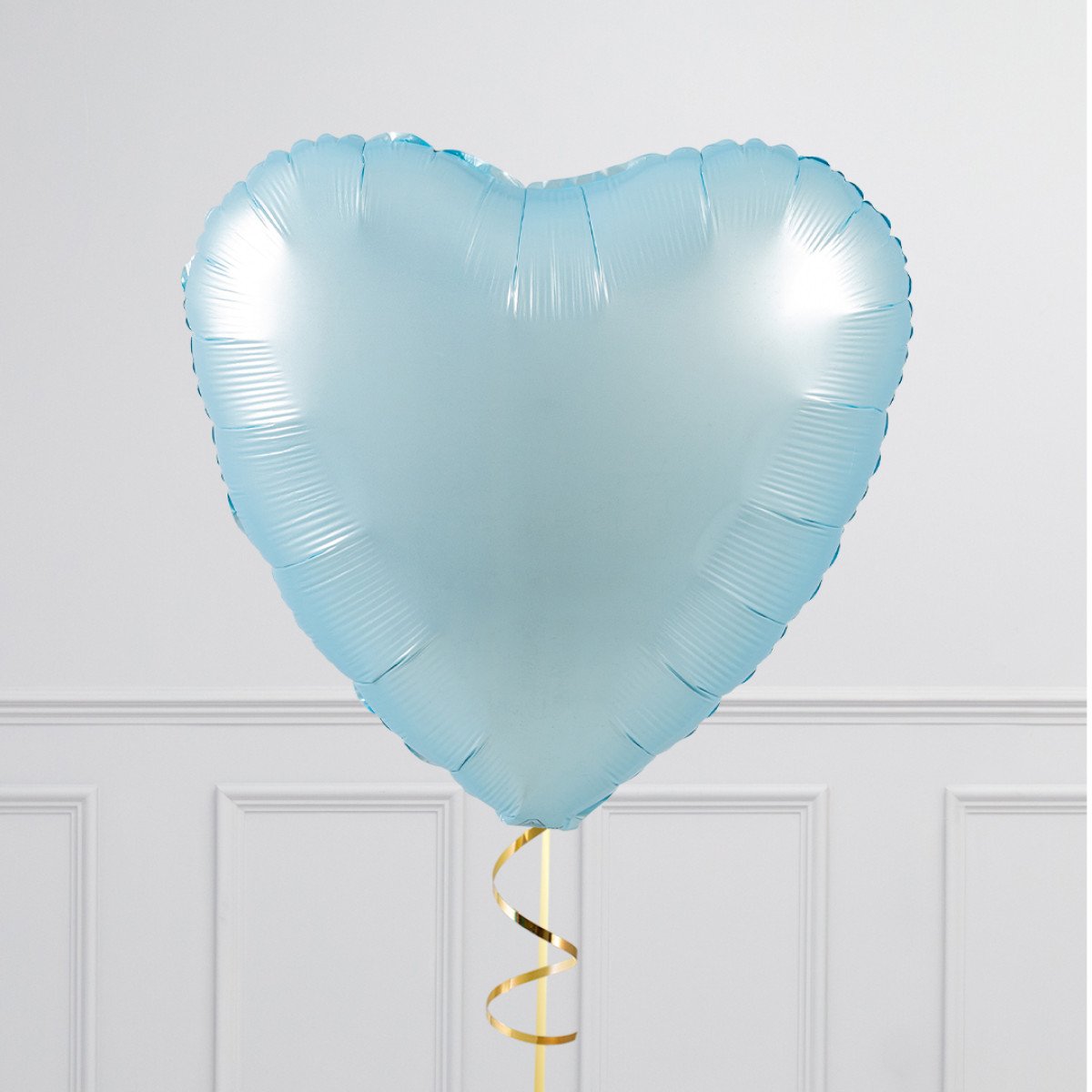 Coastal Blue & Gold Hearts Inflated Single Foil Balloon