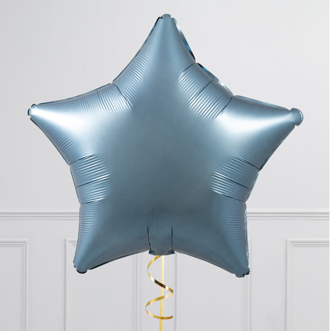 Coastal Blue & Gold Stars Inflated Single Foil Balloon