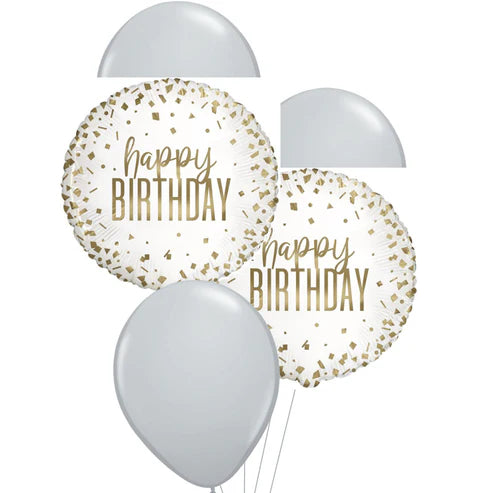 Confetti Gold Birthday Balloon Floor Bouquet