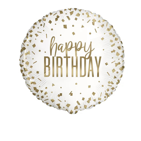 Confetti Gold Birthday Single Foil Balloon