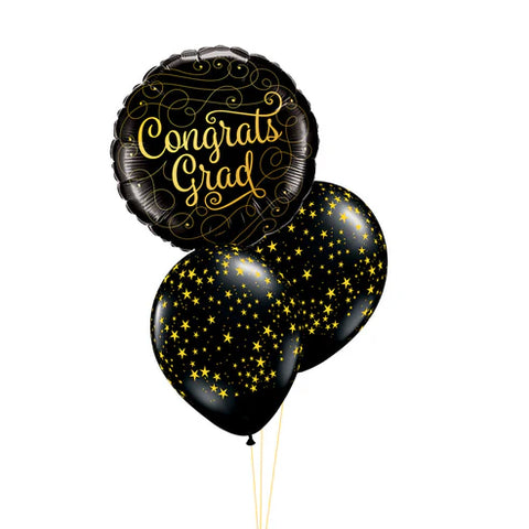 Congrats Grad Gold Doodles Balloon Table Centerpiece