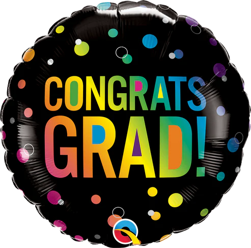 Congrats Grad Ombre Dots Single Foil Balloon