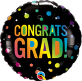 Congrats Grad Ombre Dots Single Foil Balloon