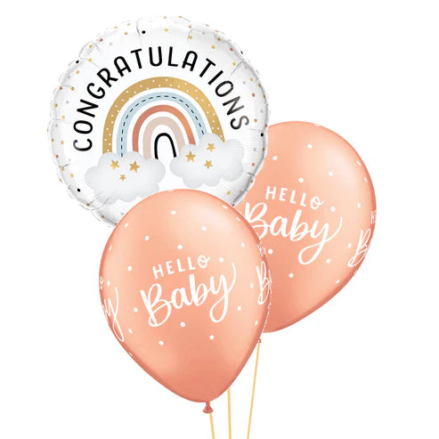 Congratulations Baby Boho Rainbow Balloon Table Centerpiece