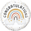 Congratulations Baby Boho Rainbow Single Foil Balloon