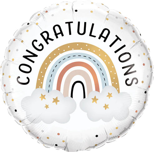 Congratulations Baby Boho Rainbow Single Foil Balloon