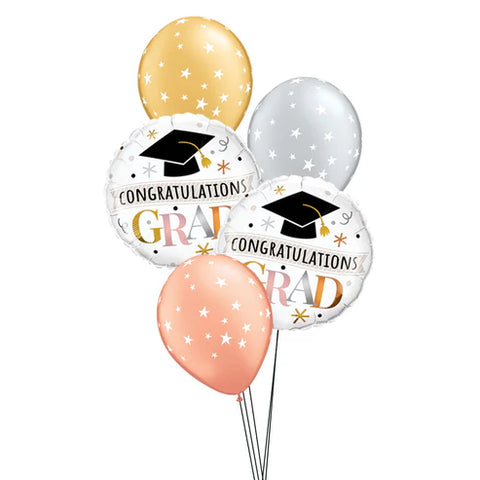 Congratulations Grad Rose Gold Balloon Floor Bouquet