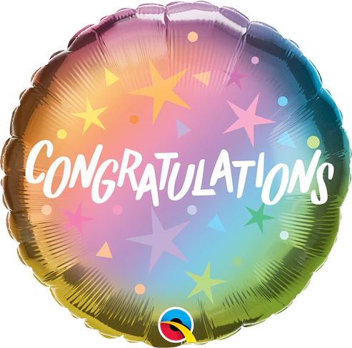 Congratulations Ombre Single Foil Balloon
