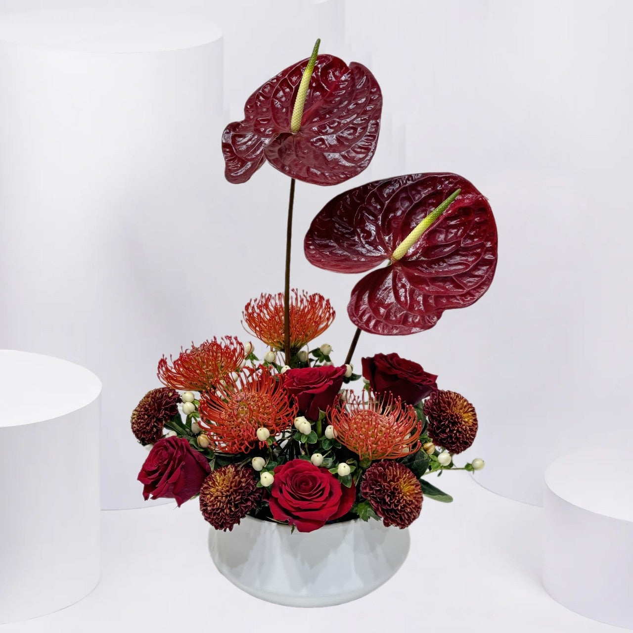 Crimson Ember Arrangement