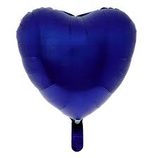 Dark Blue Heart Shaped Foil Balloons