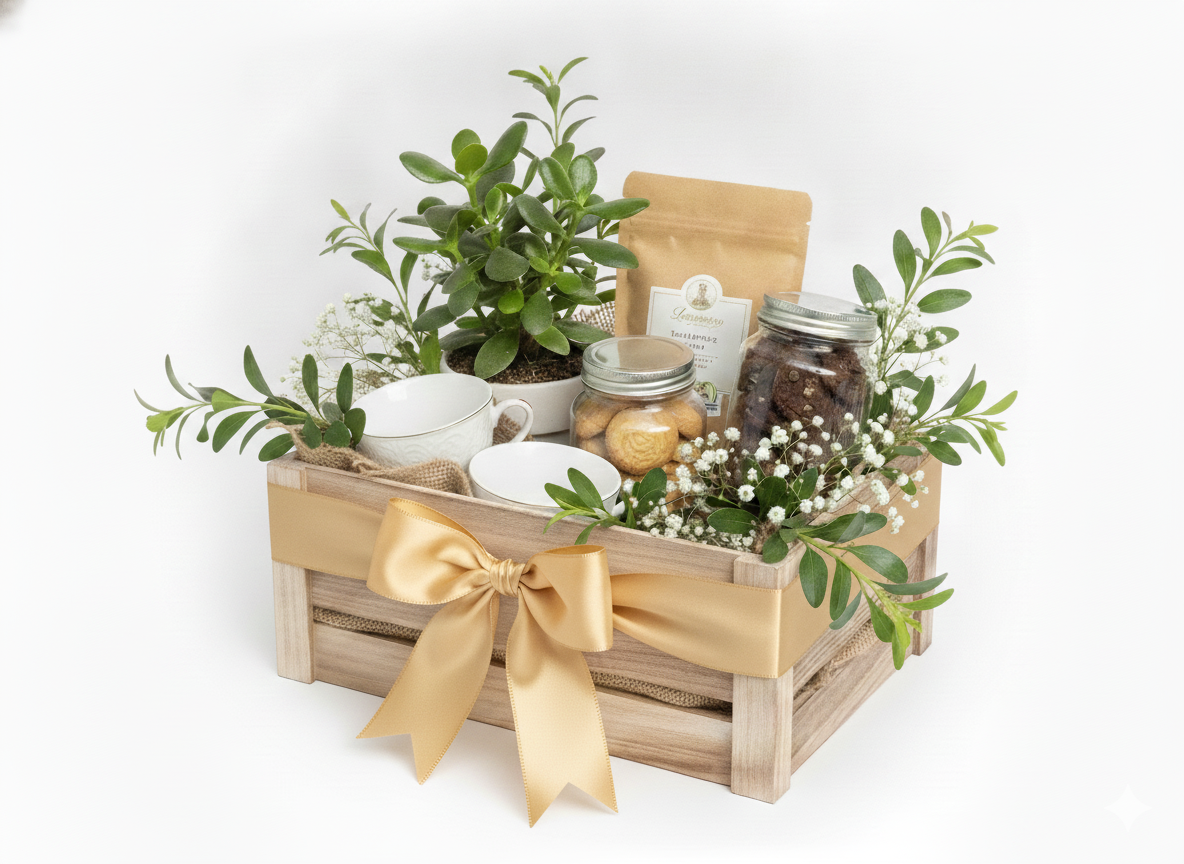 Elegant Tea & Treats Gift Basket