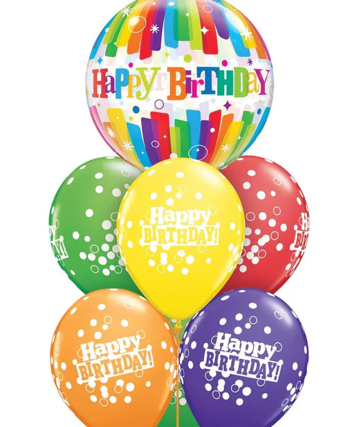 Fab Colorful Birthday Bubble Balloon Bouquet