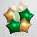 Forest Green Stars Inflated 6 Foil Balloons