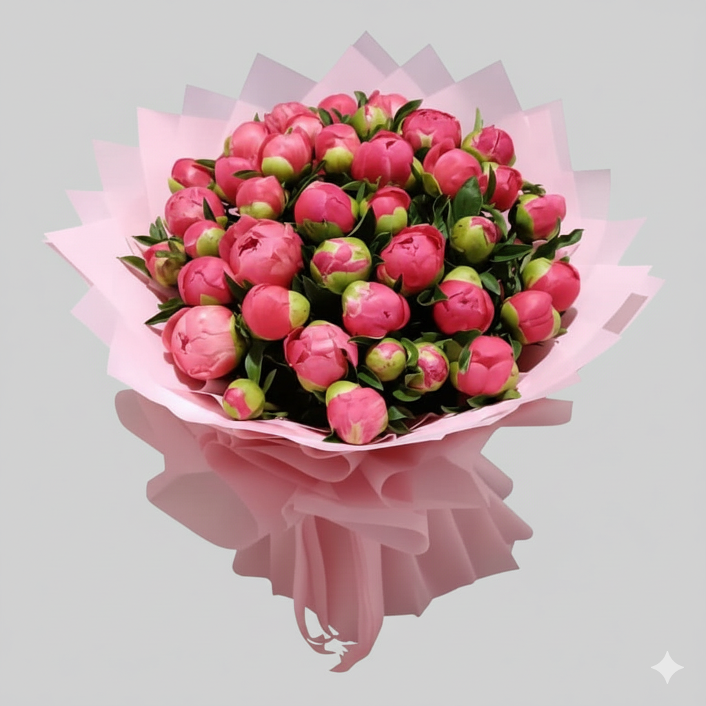 Coral Charm Peony Bouquet