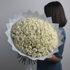 101 White Rose Bouquet(Premium)