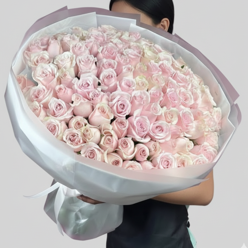 101  Light Pink Rose Bouquet (Elegance)