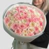 50 Mix Pink N White O'Hara Rose Bouquet (Elegance)